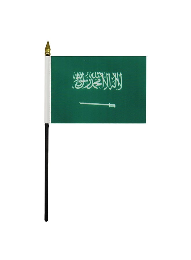 إيليلي مجموعة أعلام مكتبية سعودية، علم عربي، حامل طاولة قابل للتعديل مع علم واحد وقاعدة دائرية، مثالي للمكاتب والفعاليات وتزيين اليوم الوطني - Image 2