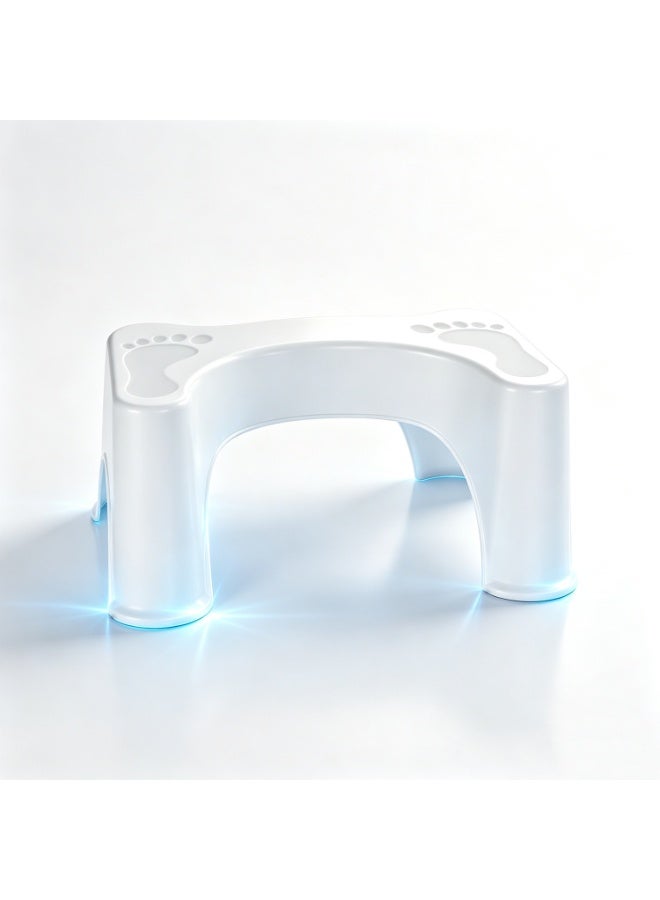 Squatting Toilet Foot Stool ,White 47x21x32cm,Toilet Stool,Non-Slip Plastic Potty Stool Squatting Posture Poop Stool Portable Step Stool For Kids Improve Bathroom Posture And Comfort - Image 1