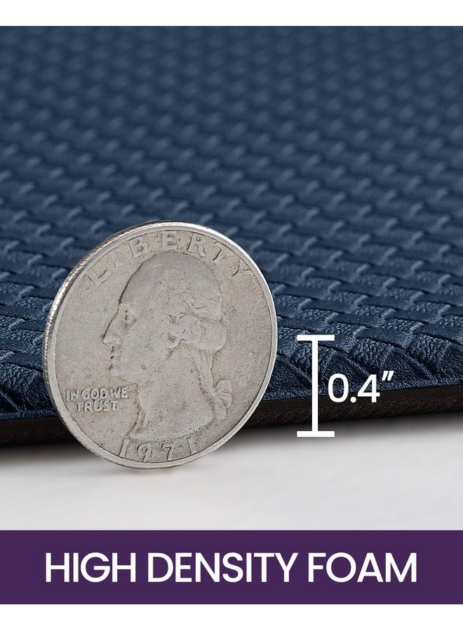 DEXI Kitchen Floor Mats Cushioned Anti Fatigue,17x29+17x59, Standing Runner Rug Waterproof, Comfort Memory Foam Padded for Front Sink Laundry Set of 2, Navy - Image 4