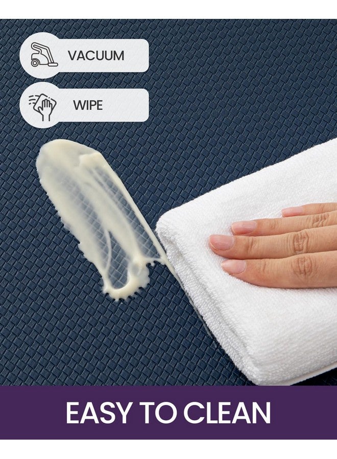 DEXI Kitchen Floor Mats Cushioned Anti Fatigue,17x29+17x59, Standing Runner Rug Waterproof, Comfort Memory Foam Padded for Front Sink Laundry Set of 2, Navy - Image 5