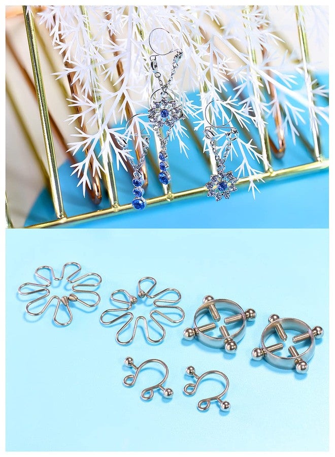 Cisyozi 5Pairs Stainless Steel Fake Nipple Rings for Women Non-Piercing Chain Dangle Nipplerings Faux Body Piercing Jewelry for Women Men - Image 5