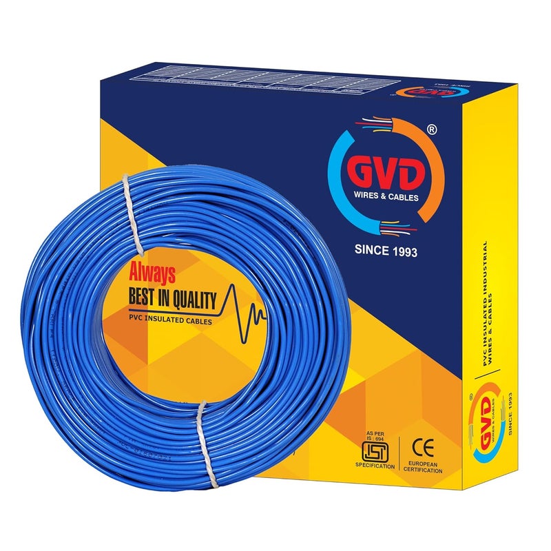 GVD FR PVC Single Core 15MM flexible Copper wire for Home Domestic Industrial Electric Wiring Blue 90 Meter - Image 2