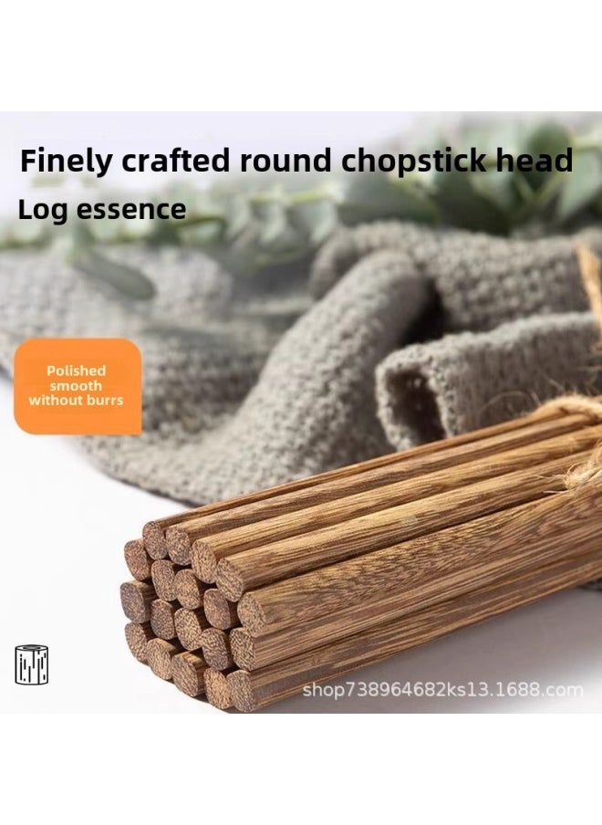 Generic - Log Children's Chopsticks Cartoon Baby's Chopsticks Children's Special Kindergarten Household Natural Solid Wood Short Chopsticks-Color:[Red Sandalwood] 25cm Regular Chopsticks - Image 1
