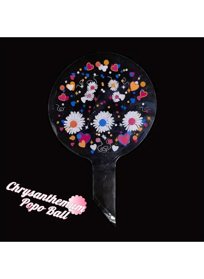 Chrysanthemum Printing Plastic Balloons 5pcs For Wedding Birthday Decoration - Image 2