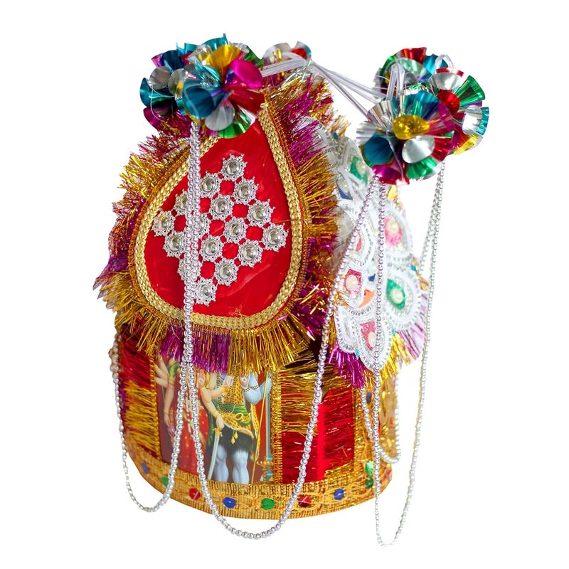 Ayodhya Bhakti Maur Sehra Mauri Wedding Topi for Groom Multicolour - Image 1