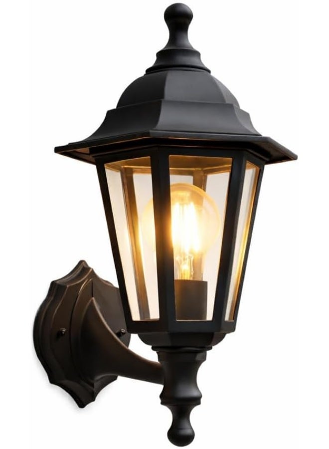 PRIME SOLE Classic Outdoor Wall Lantern Light Fixture with Clear Glass Panels, Weather Resistant Decorative Sconce for Entryway Porch Patio Garden Pathway Exterior Lighting and Home Enhancement - Image 1