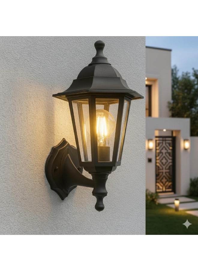 PRIME SOLE Classic Outdoor Wall Lantern Light Fixture with Clear Glass Panels, Weather Resistant Decorative Sconce for Entryway Porch Patio Garden Pathway Exterior Lighting and Home Enhancement - Image 5