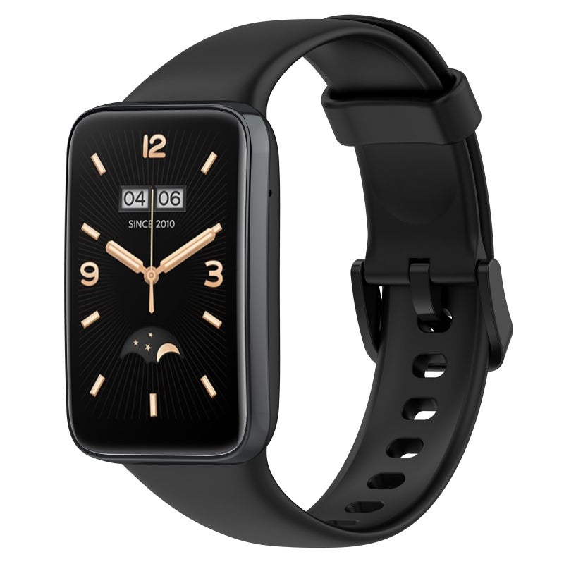 For Xiaomi Mi Band 7 Pro Solid Color Silicone Watch Band(Black) - Image 1