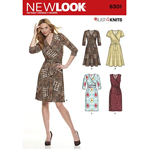 New Look U06301A Misses' Mock Wrap Knit Dress Sewing Template, A (8-10-12-14-16-18-20) - Image 5