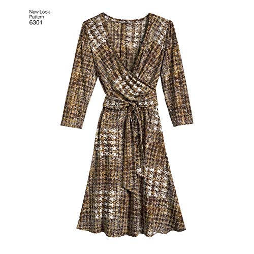 New Look U06301A Misses' Mock Wrap Knit Dress Sewing Template, A (8-10-12-14-16-18-20) - Image 3