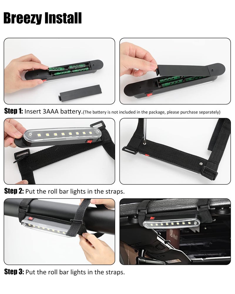 SUNPIE UTV Dome Light Wireless Interior Lighting Compatible with Polaris Can am Pioneer/Talon Kawasaki Mule/Terxy Arctic Cat Golf Cart Boat Off-Road SXS ATV, 2 Pack SXS Dome Lights - Image 5