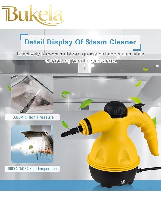 Bukela High Pressure Steam Cleaner Pressurized Handheld Steam Cleaner with 10pcs Accessories Multi-Purpose Home Use for Cleaning Dirt, ABS Material，Grease, Grout, Steamer for Couch, Floor, Carpet, Car, Kitchen, Bathroom - Image 2