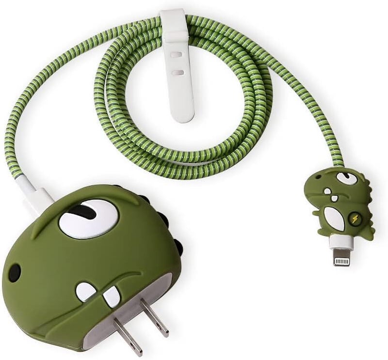 INEFABLE حامي كابل مع غلاف كرتوني ثلاثي الأبعاد لطيف لشاحن آيفون 18 واط و 20 واط لآيفون 14 13 12 11 برو ماكس مجموعة أكمام حماية كابل الشحن الكامل - 1 - Image 1