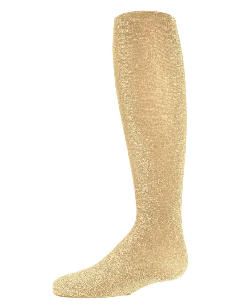 MeMoi Shining Star Shimmer Tights for Girls, Ultra Soft and Lightweight Opaque Girl Tights - Sizes 2-14, Gold, 12-14 - Image 1