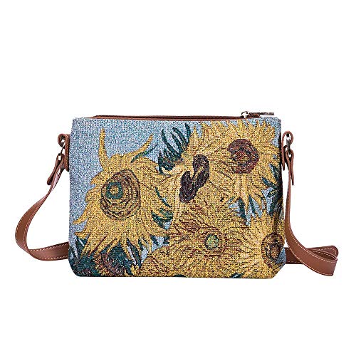 Signare Tapestry Crossbody Bag Shoulder Purse for Women In Vincent Van Gogh Sunflower Design (XB02-ART-VG-SUNF) - Image 1