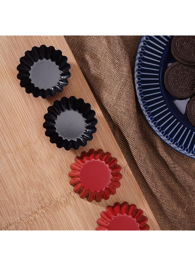 S-TOP Mini Tart Tins Molds Set of 12 for Baking Egg Tarts/Pudding/Quiche/Muffin/Pies - Image 3