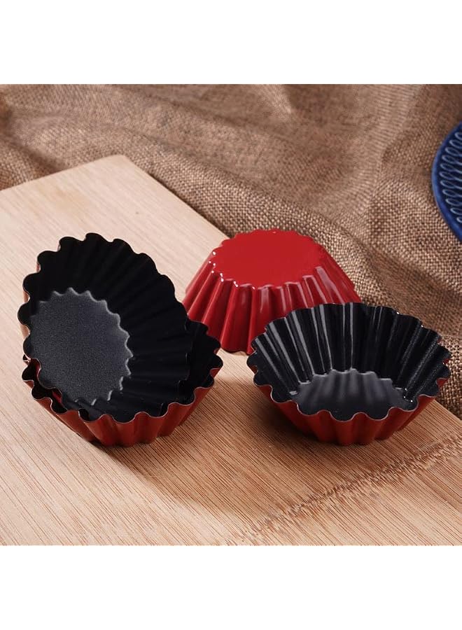 S-TOP Mini Tart Tins Molds Set of 12 for Baking Egg Tarts/Pudding/Quiche/Muffin/Pies - Image 2