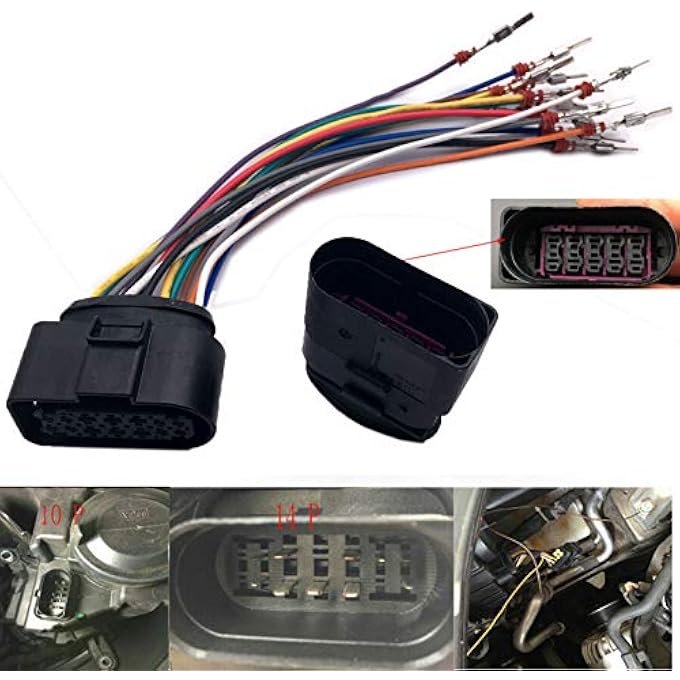 IBVIBV Aokus Xenon Headlight 10 To 14 Pin Wiring Harness Connector Plug Adapter Compatible With Vw Audi - Image 2