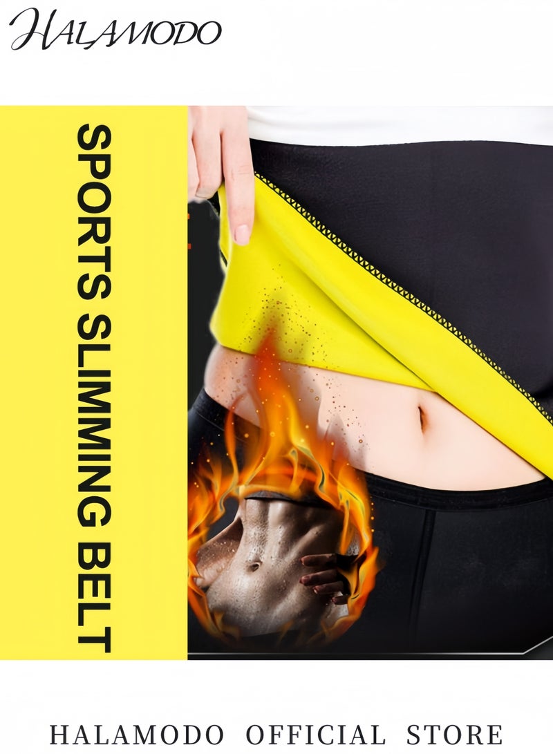 HALAMODO 3PCS Women’s Thermal Slimmer Neoprene Set Fitness Vest Leggings and Waist Support Belt for Yoga Fitness Jogging Climbing Sauna  - Image 2