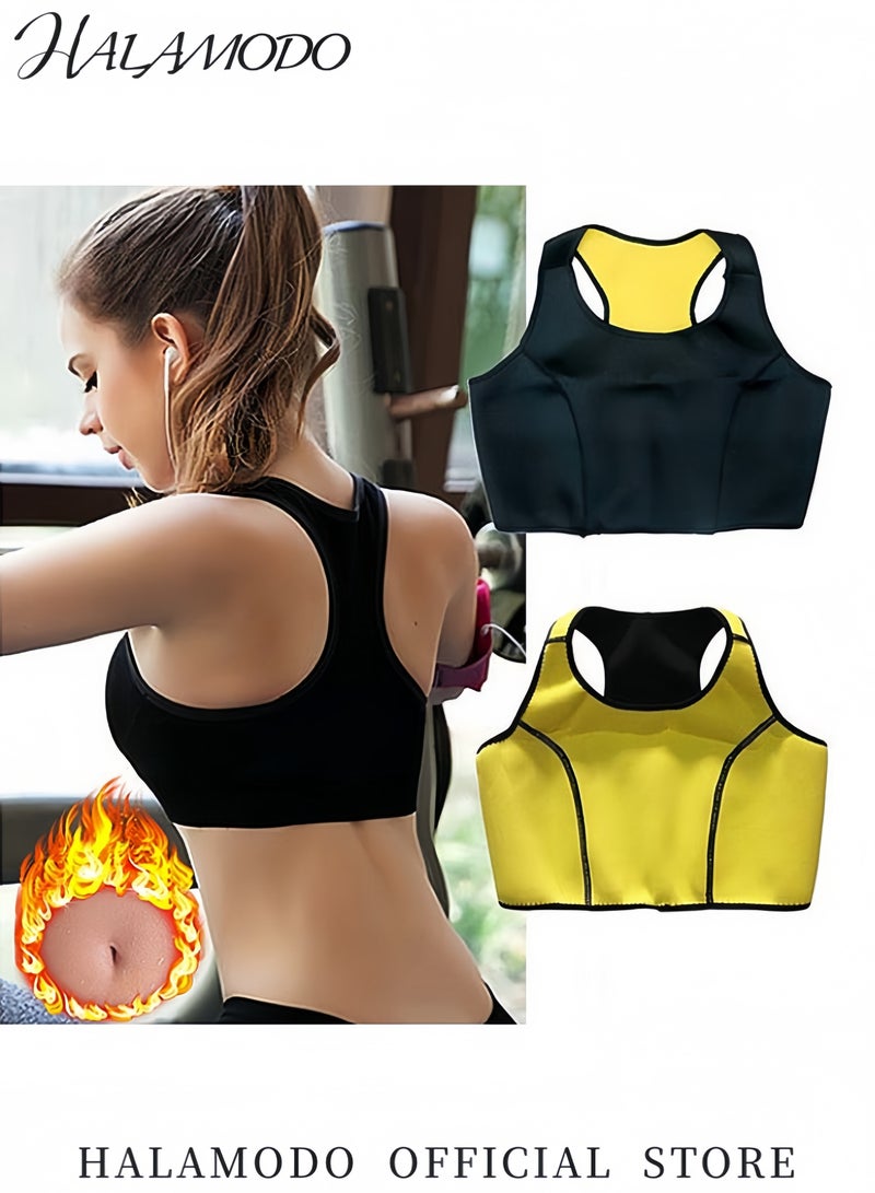 HALAMODO 3PCS Women’s Thermal Slimmer Neoprene Set Fitness Vest Leggings and Waist Support Belt for Yoga Fitness Jogging Climbing Sauna  - Image 4