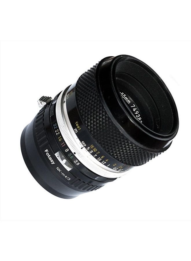 Fotasy - Manual NK Lens to M4/3 Adapter, F Mount to MFT, Compatible with Nikon F lens Panasonic G7 G9 GF8 GF90 GH5 II GX7 GX9 GX850 G90 G91 G95 Olympus E-M1 E-M5 E-M10 I II III E-PM2 E-PM1 Pen-F E-M1X - Image 1