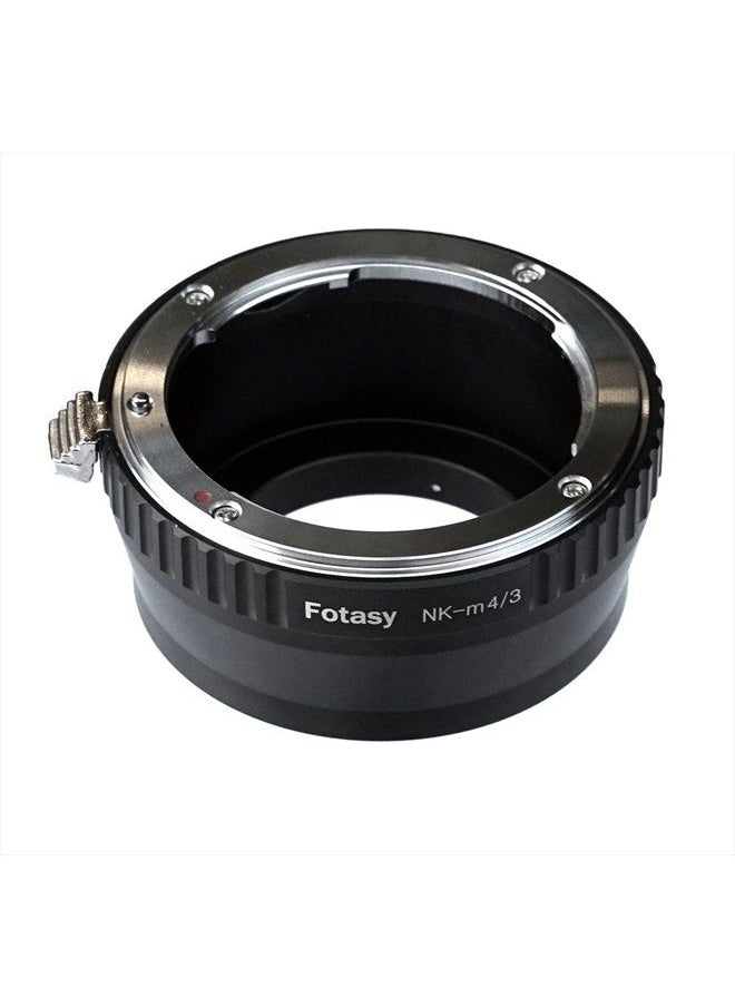 Fotasy - Manual NK Lens to M4/3 Adapter, F Mount to MFT, Compatible with Nikon F lens Panasonic G7 G9 GF8 GF90 GH5 II GX7 GX9 GX850 G90 G91 G95 Olympus E-M1 E-M5 E-M10 I II III E-PM2 E-PM1 Pen-F E-M1X - Image 1