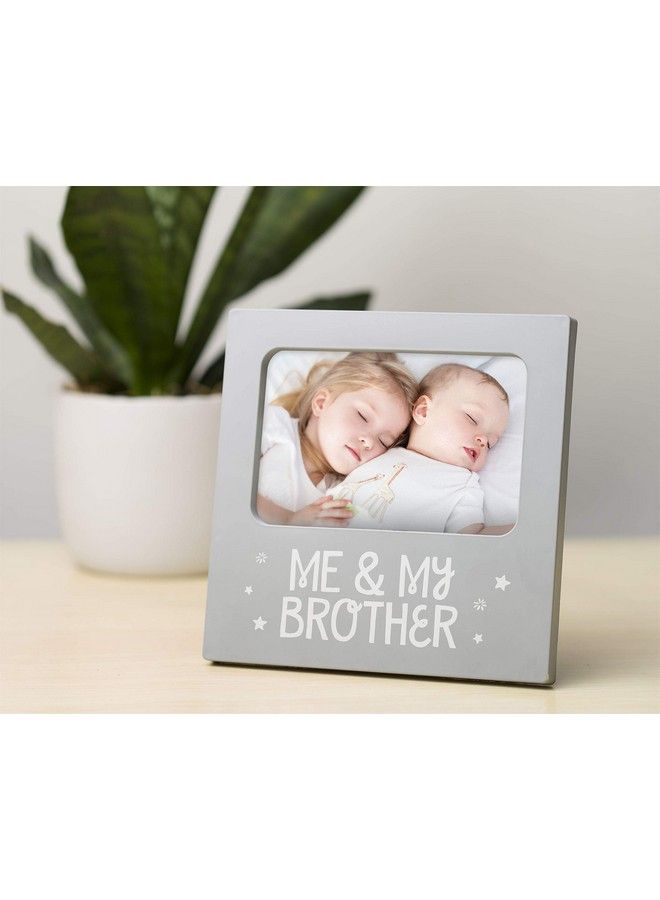 Tiny Ideas Me & My Brother Picture Frame Nursery Décor Genderneutral Baby Frame Perfect Siblings Gift Baby Keepsake Photo Frame 4" X 6" Frame Tabletop Easel Back Gray - Image 5