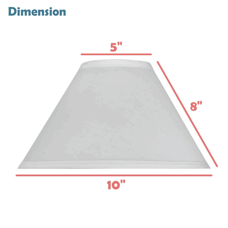 Aspen Creative 59101A Empire Uno Lamp Shade in Powder White, 5" Top x 10" Bottom x 8" Slant Height, Slip UNO 33mm - Image 4