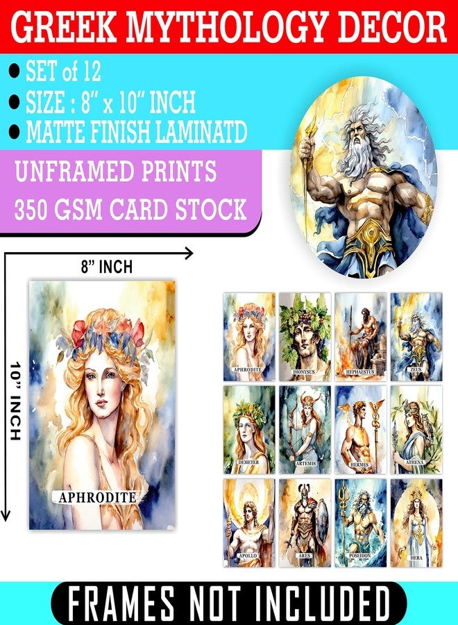 PARTH IMPEX Greek Mythology Wall Decor - Greek Gods Goddess Olympus Posters Collage Aesthetic Picture Watercolor Painting for Living Room Bedroom Greek Themed Medieval Mythical Art Prints - 8x10 UNFRAMED Photos - Image 2