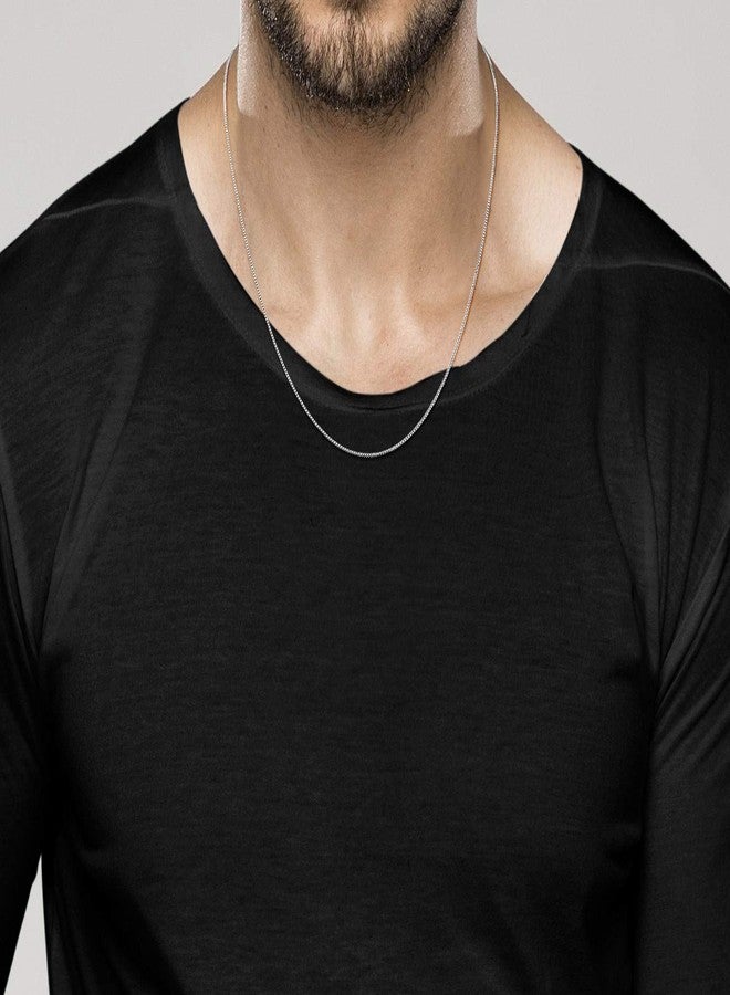 Miabella Italian 925 Sterling Silver or 18K Gold Plated Silver Thin 1mm Box Chain Necklace for Women, Made in Italy (SI, Length 20 Inches) - Image 5