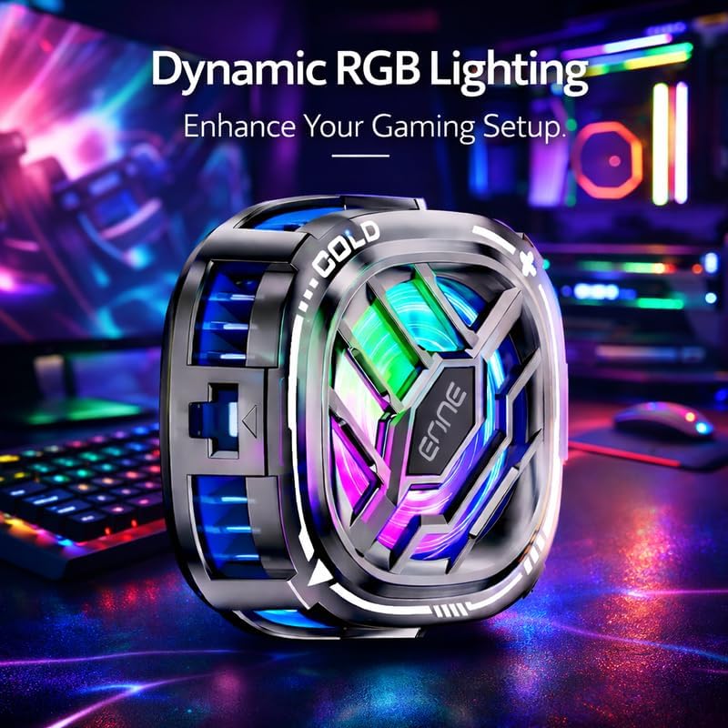 إيون شاحن لاسلكي Breeze مع مروحة تبريد، شاحن هاتف سريع بقدرة 15 واط، مروحة ألعاب RGB، تصميم مغناطيسي، حماية من السخونة الزائدة للهواتف الذكية – أسود - Image 4