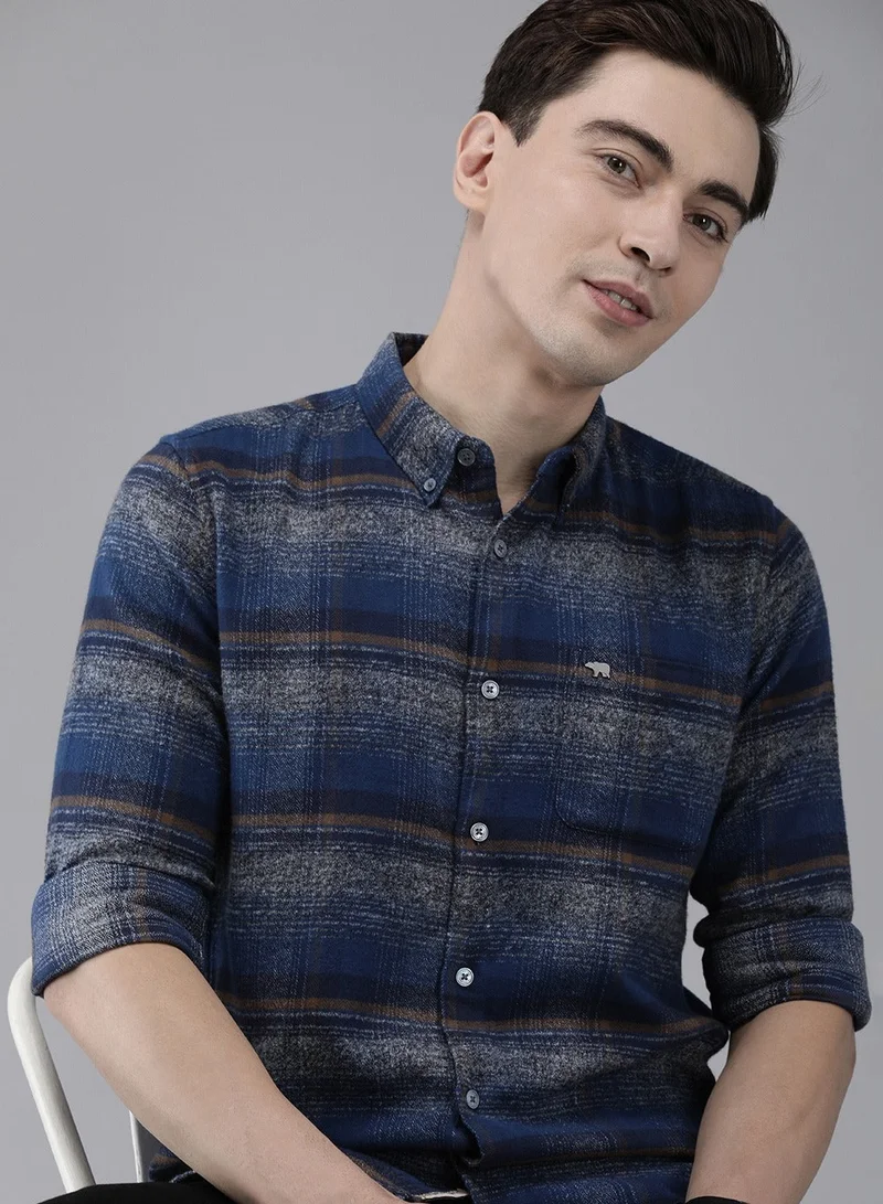 THE BEAR HOUSE Men's Cotton Shirt | Casual & Formal Long Sleeve Slim Fit | Classic Button-Down, Office & Everyday Wear, Comfortable & Breathable Fabric