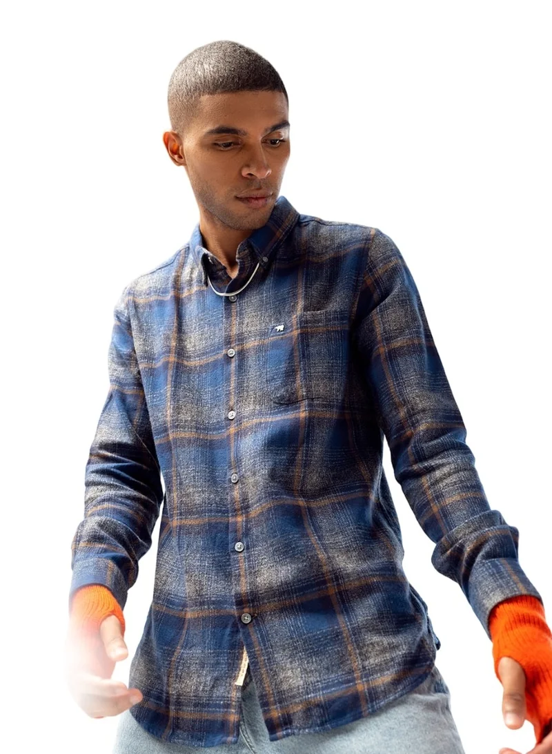 THE BEAR HOUSE Men's Cotton Shirt | Casual & Formal Long Sleeve Slim Fit | Classic Button-Down, Office & Everyday Wear, Comfortable & Breathable Fabric