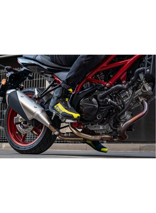 SHIMA EDGE WP Motorbike Boots for Men Waterproof Leather Shoes Summer Leather ATOP Motorcycle Short Ankle Protector Urban Bike Casual Classic Riding Motor Boot (Mens, Waterproof, Black, 47) - Image 3