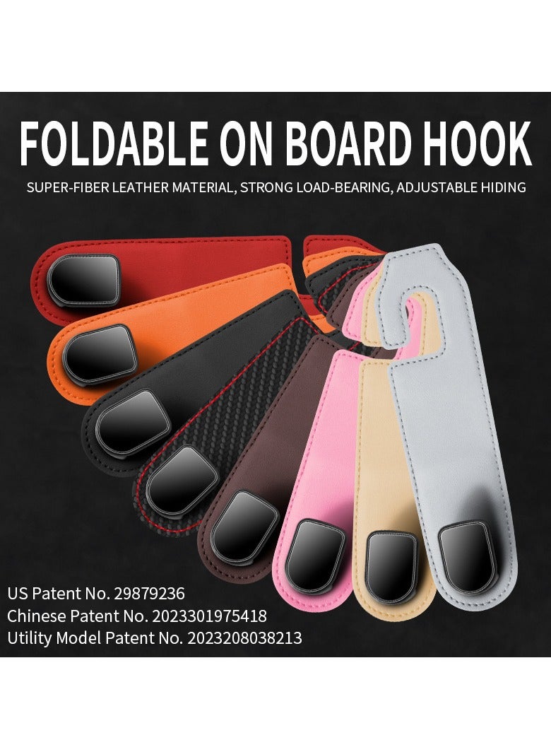 4-Piece Car Seat Back Hook Hanger Set ,Car Headrest Hooks, Leather Car Seat Organizer Hook,Organizer Holders for Purse Clothes Hat bag,44LBS Stainless Steel Car Hook-Red - Image 5