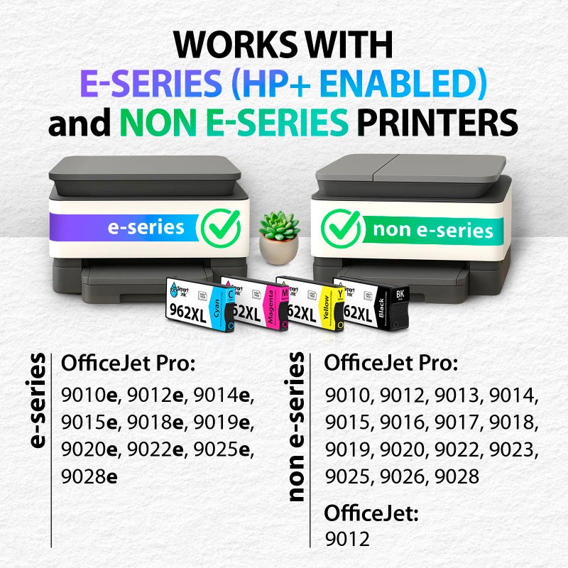 Smart Ink Remanufactured Ink Cartridges Replacement for HP 962XL 962 XL Combo Pack (962XL Black, Cyan, Magenta, Yellow) to use with OfficeJet Pro 9015e 9018e 9025e 9012e 9015 9010 9012 9018 9020 9025 - Image 2
