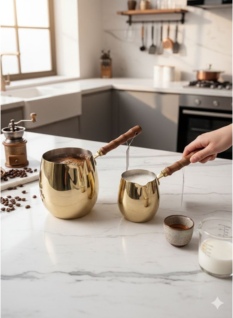 300ml Coffee Pot with Wooden Handle - Image 1