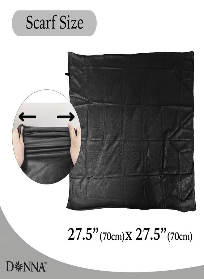 DONNA Satin Wrap Headbands for Women - Silky Hair Wrap for Sleep, Elegant Silk Scarf for Women Hair Wrap Sleeping, Luxurious Satin Hair Accessories, Perfect for Nighttime Use BLACK Color, 1pc - Image 2