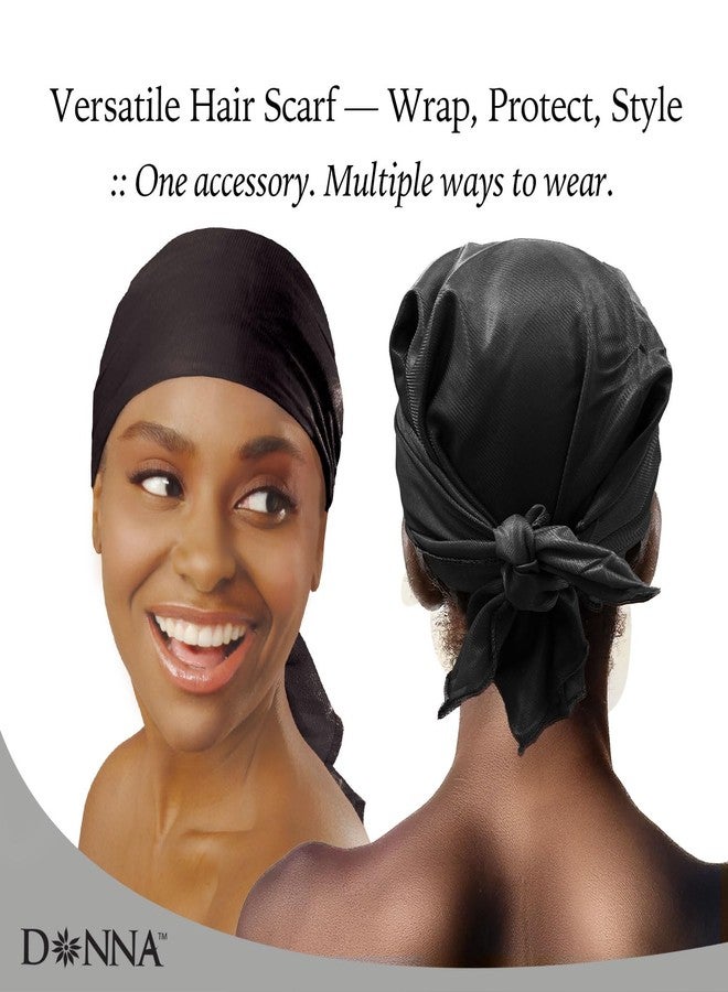 DONNA Satin Wrap Headbands for Women - Silky Hair Wrap for Sleep, Elegant Silk Scarf for Women Hair Wrap Sleeping, Luxurious Satin Hair Accessories, Perfect for Nighttime Use BLACK Color, 1pc - Image 5