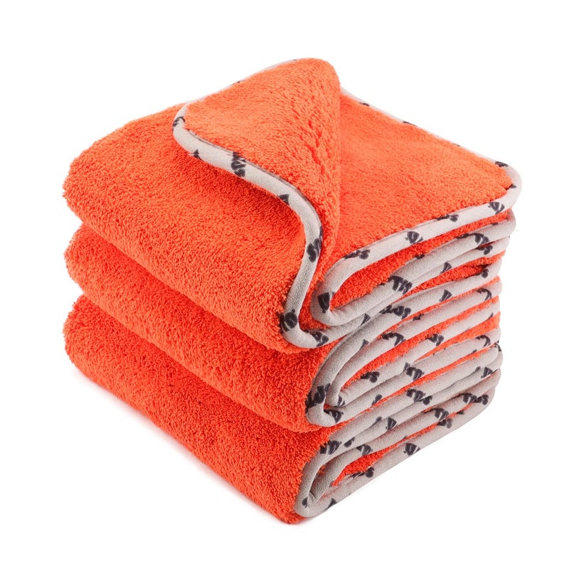 SPTA Car Microfiber Towels 3Pcs Microfiber Car Cleaning Cloths Upgraded 1200gsm UltraThick Cars Drying Towel Microfiber for Car and Home Polishing Washing and Detailing 16 x 163 Pack