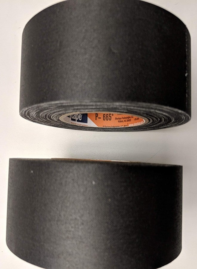 شورتاب شريط لاصق أسود من نوع Shurtape P-665، بجودة احترافية، سهل الإزالة (عبوة من قطعتين) - Image 2