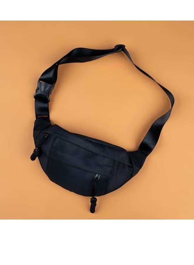 zoba Crossbody and waist bag for women and men - practical, comfortable, and lightweight - gives you freedom of movement - protects all your belongings from the rain - black color, equipped with three zippers - Image 3