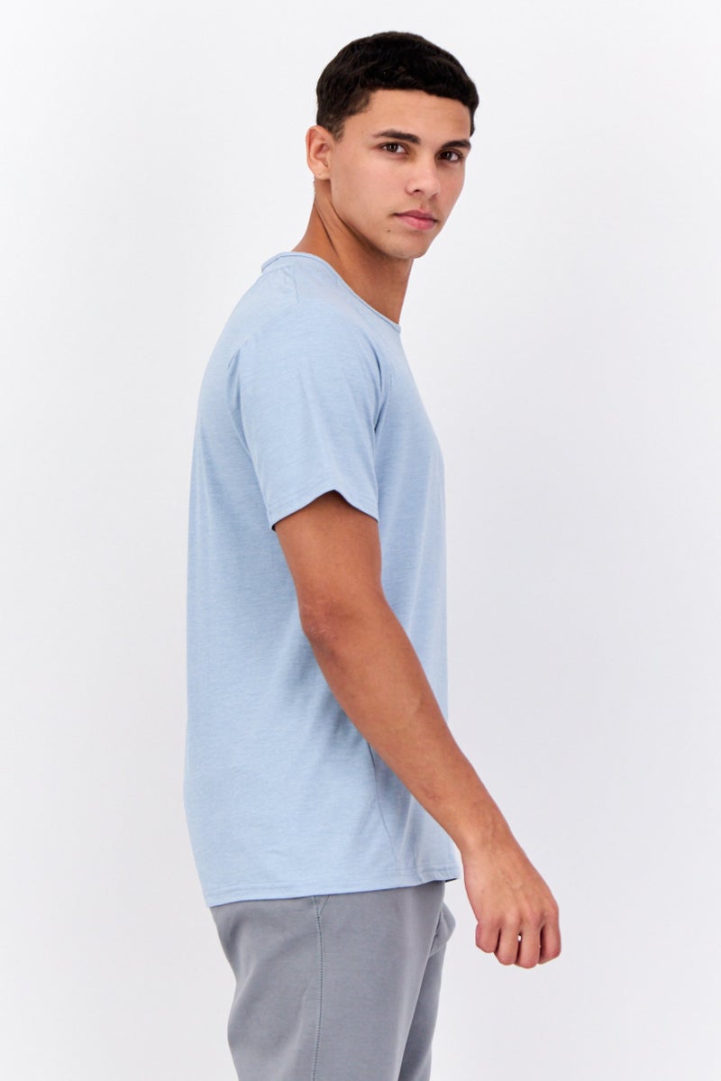 MOTION Men Sportswear Fit Short Sleeve Training T-Shirt, Light Blue - Image 3