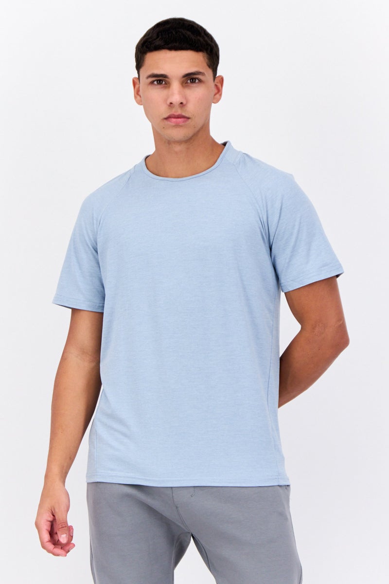 MOTION Men Sportswear Fit Short Sleeve Training T-Shirt, Light Blue - Image 1