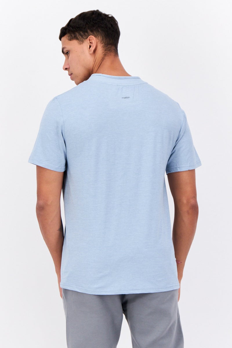 MOTION Men Sportswear Fit Short Sleeve Training T-Shirt, Light Blue - Image 2