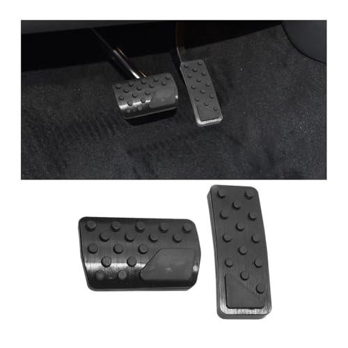 HZEL Car Pedal Cover 2PCS Aluminum Alloy Vehicle Accelerator Gas Brake Pedal Pads Non Slip No Drilling Auto Interior Foot Pedal Kit Compatible with 20112025 Grand Cherokee DurangoBlack - Image 1