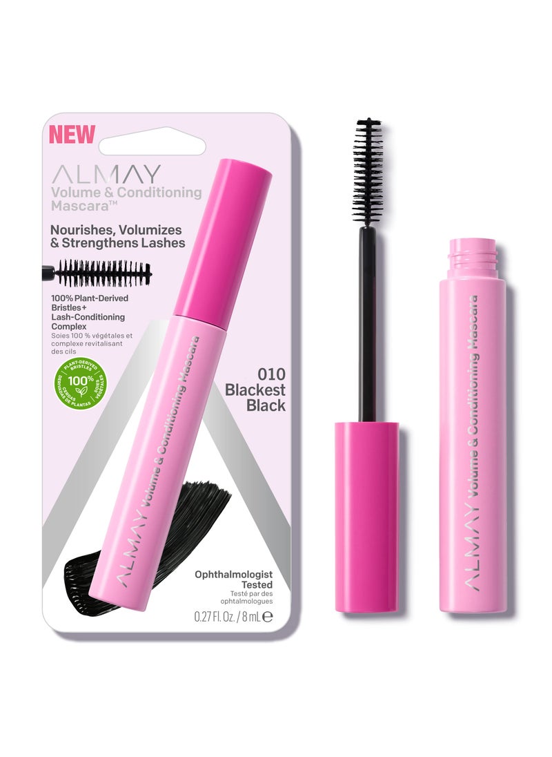 Almay Almay Volume & Conditioning Mascara, Hydrating All Day Wear, 10 Blackest Black, 0.27 fl oz. 