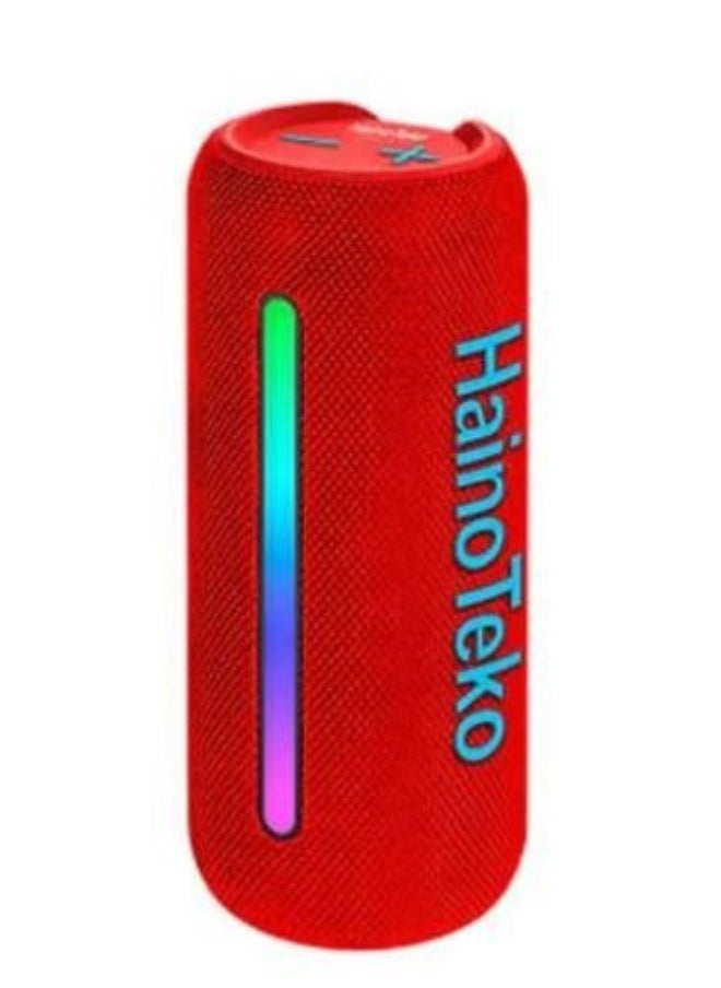 Haino Teko Haino Teko Germany S92 Portable Wireless Speaker With High Bass Sound Quality Multi Functional Button Cotrol and LED Light(Red) - Image 1