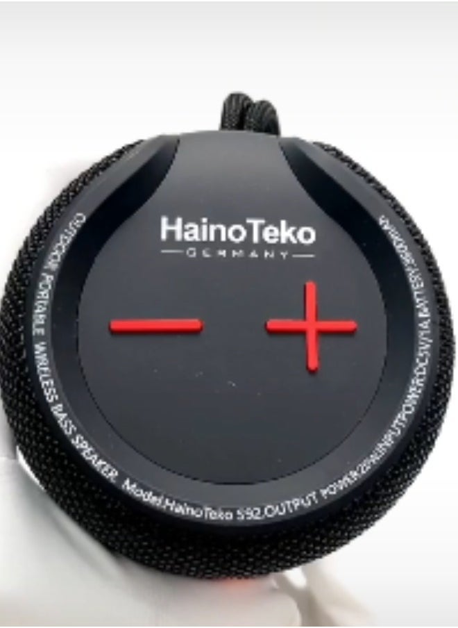 Haino Teko Haino Teko Germany S92 Portable Wireless Speaker With High Bass Sound Quality Multi Functional Button Cotrol and LED Light(Red) - Image 4