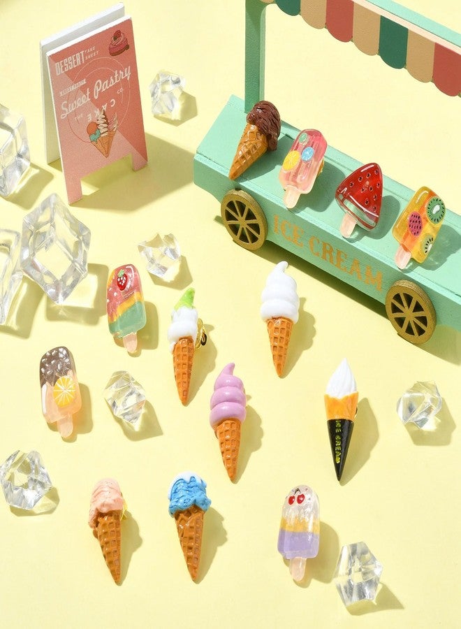 Airssory 13Pcs 13 Styles Resin Ice Cream Brooch Ice Cream Cone Pins with Brass Lapel Pin Backs for Hat Bag Clothes Dress Decoration - Image 5